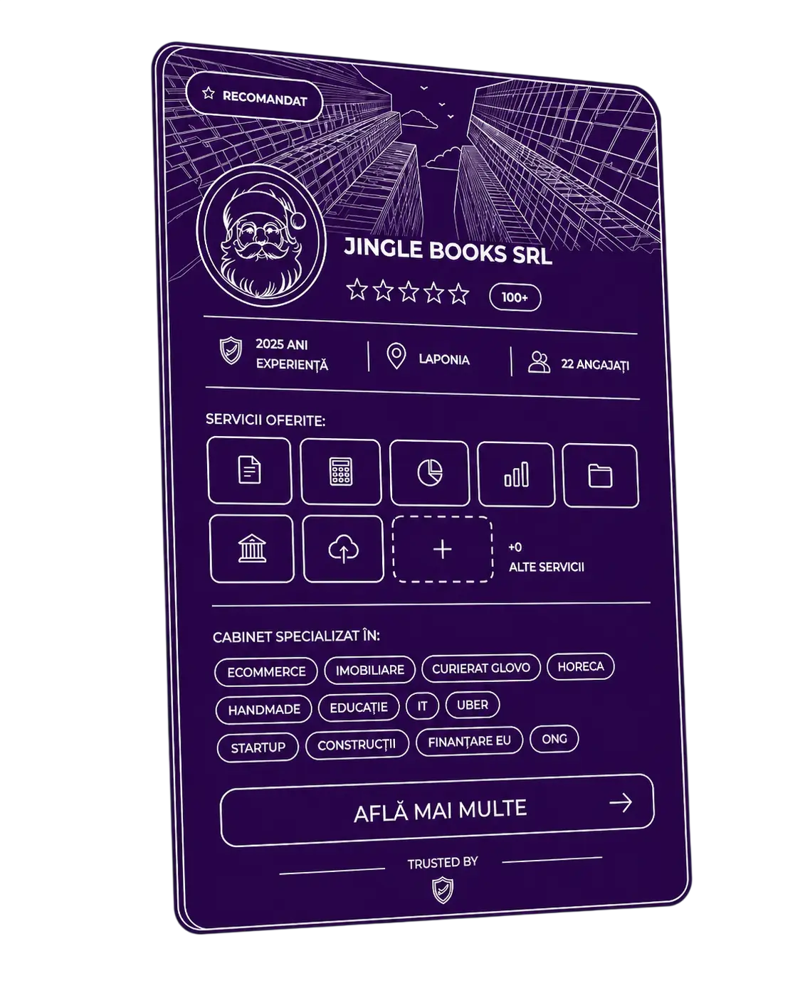 Card de contabil — design line art